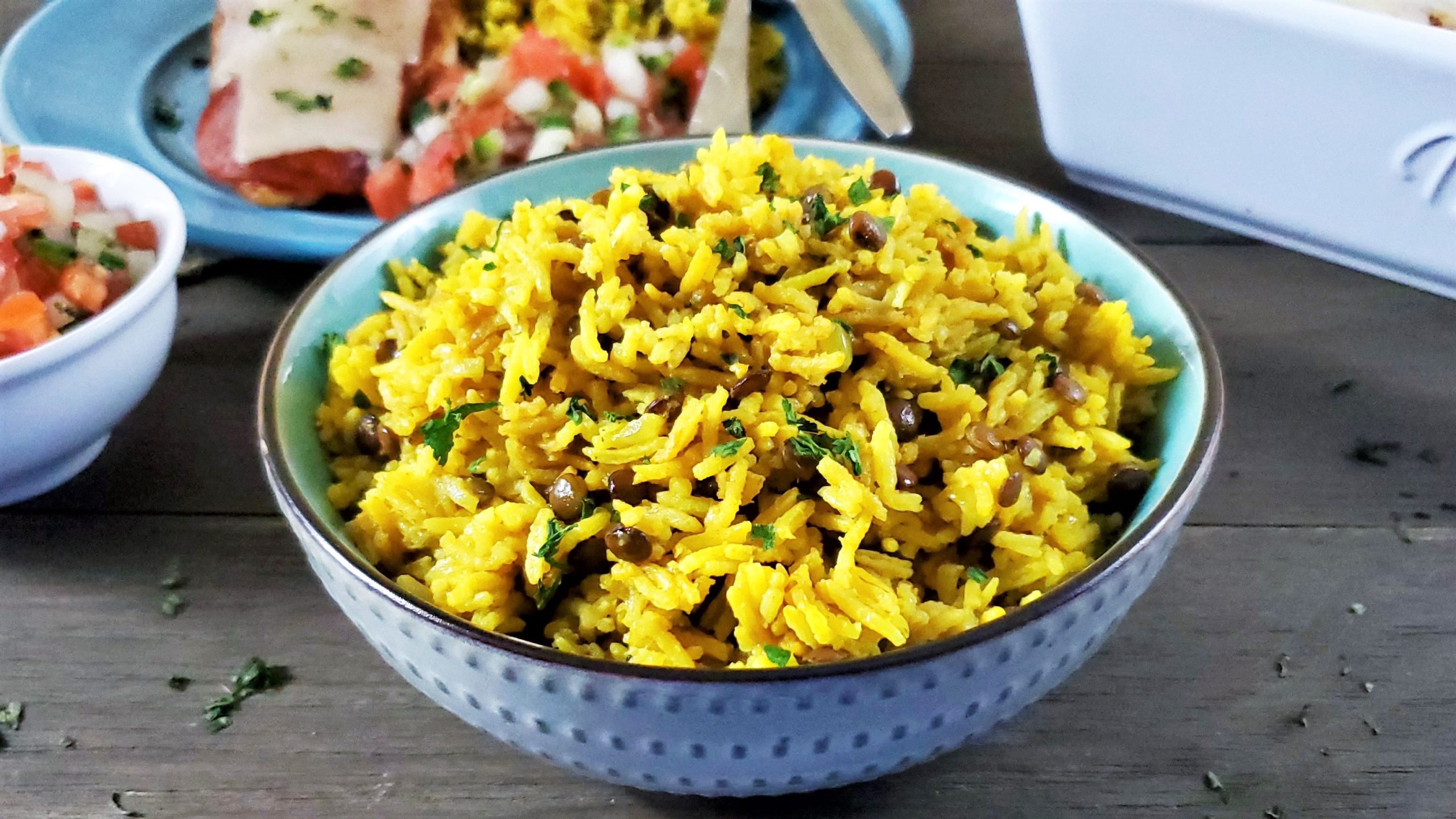 Spanish-Style Yellow Rice and Lentils - Bacon & Vodka
