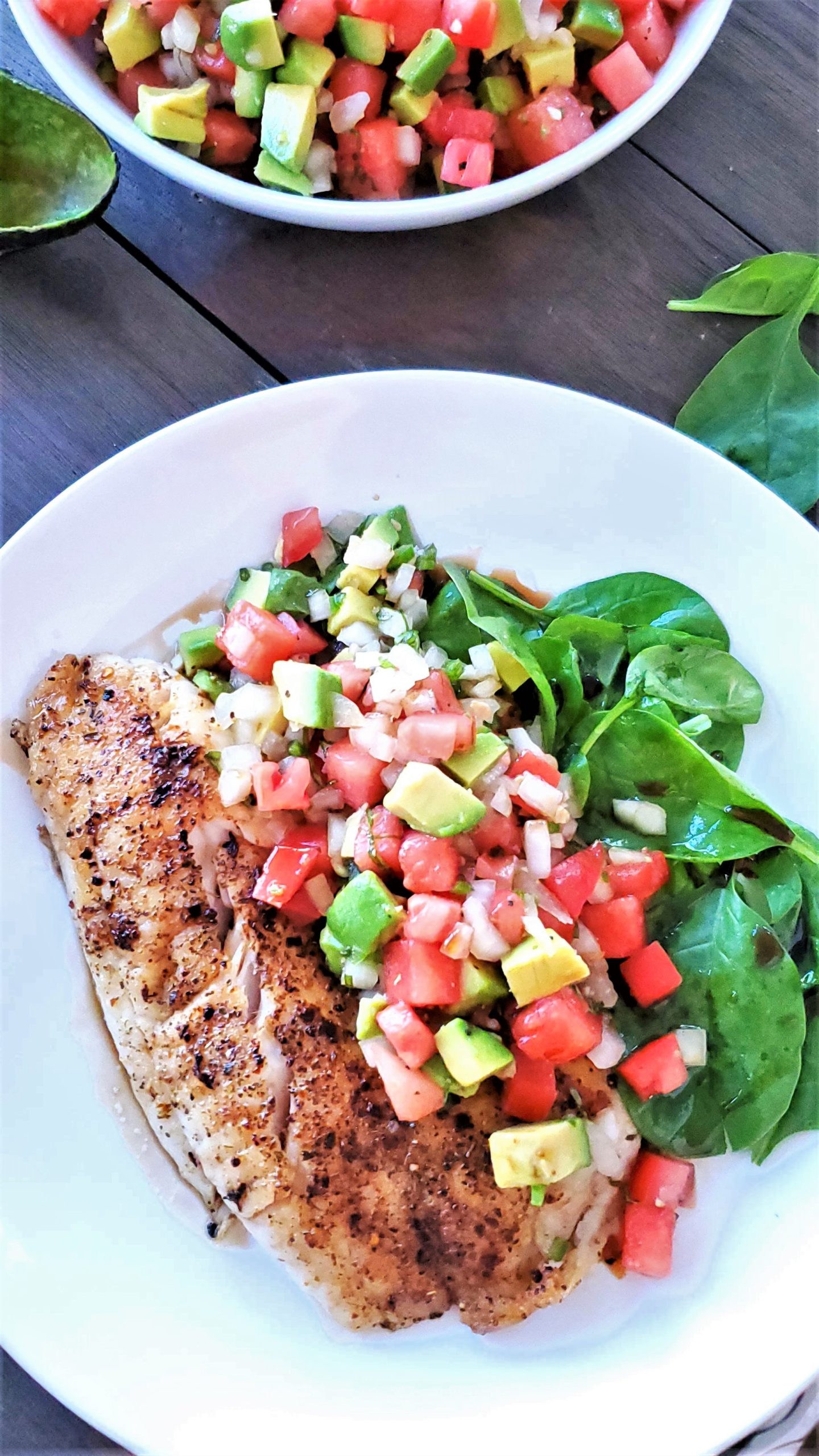 Tilapia with Watermelon Avocado Salsa - Bacon & Vodka